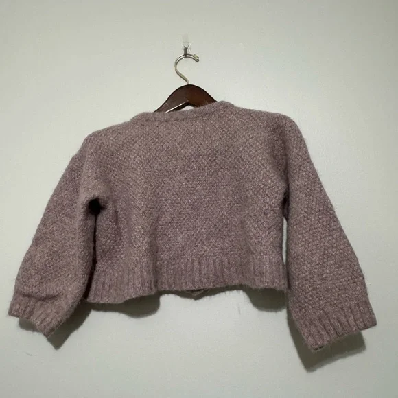 Velvet by Graham & Spencer Lavender Cropped Button Cardigan Shrunken Large - Picture 9 of 11